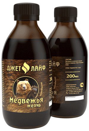 Настойка медвежьей желчи в бутылках